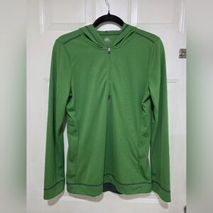 Alo Women's 1/4 Zip Hoodie Long Sleeve Green Size L